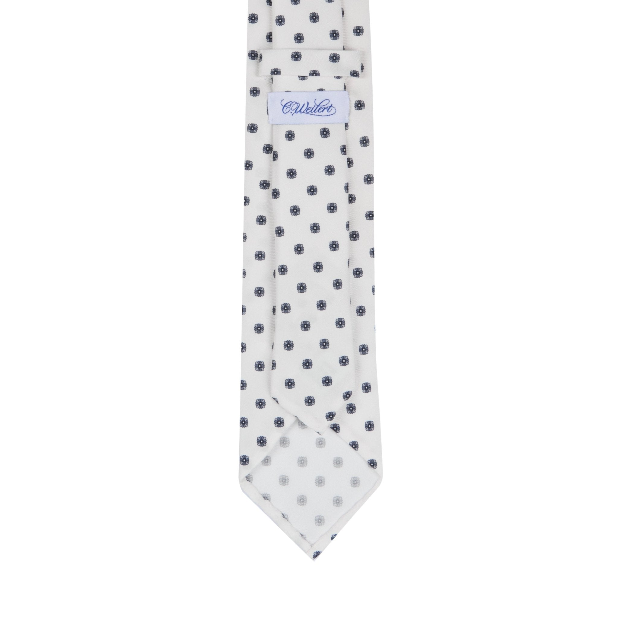 5 - Fold tie with floral print in pure silk - Christian Weilert