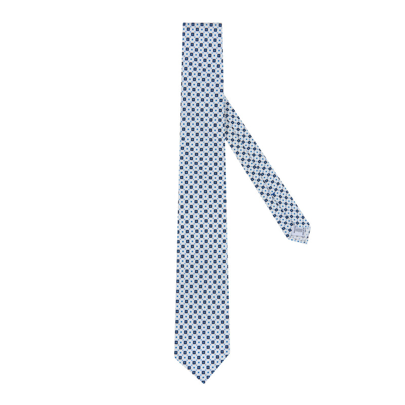 5 - Fold tie with floral print in pure silk - Christian Weilert