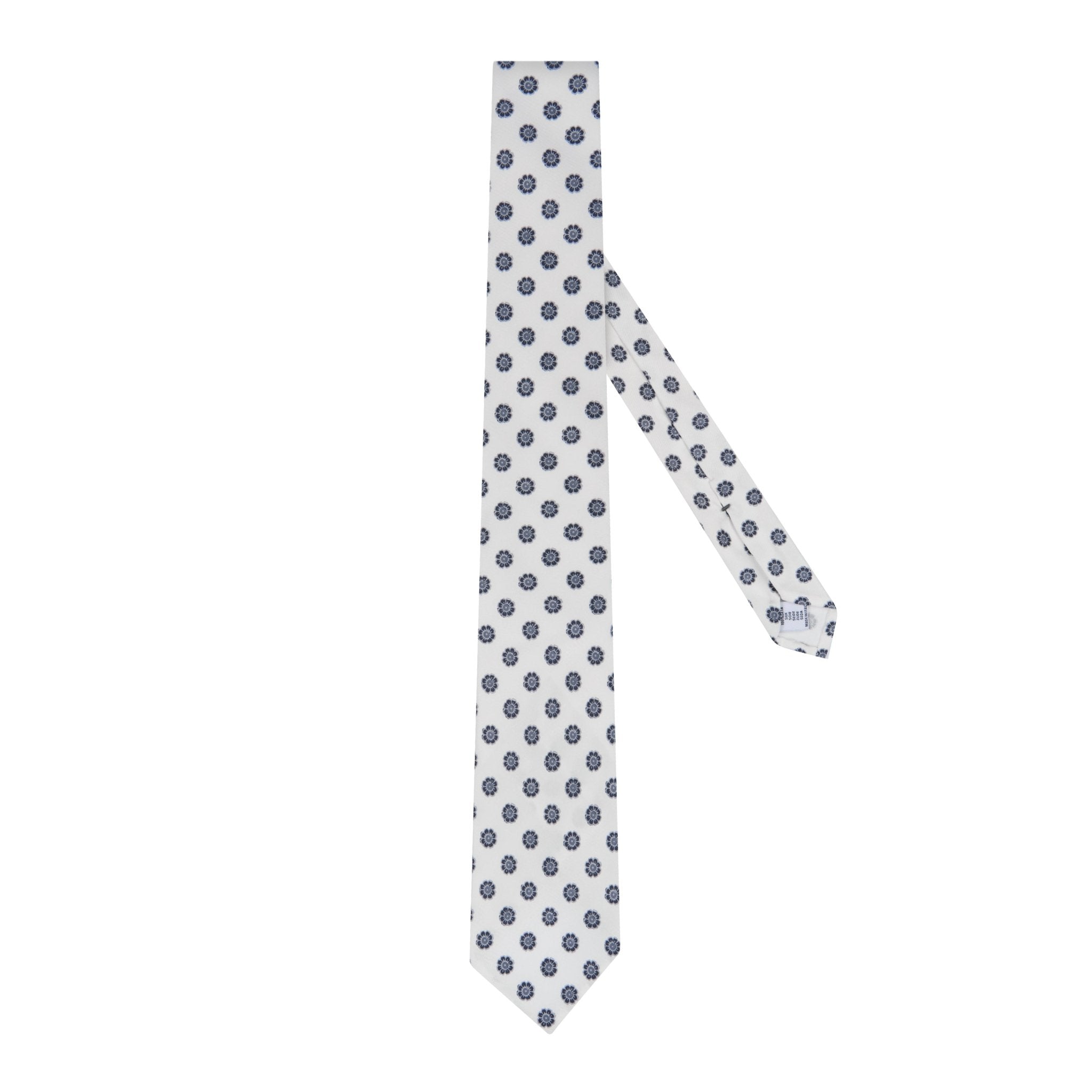 5 - Fold tie with floral print in pure silk - Christian Weilert