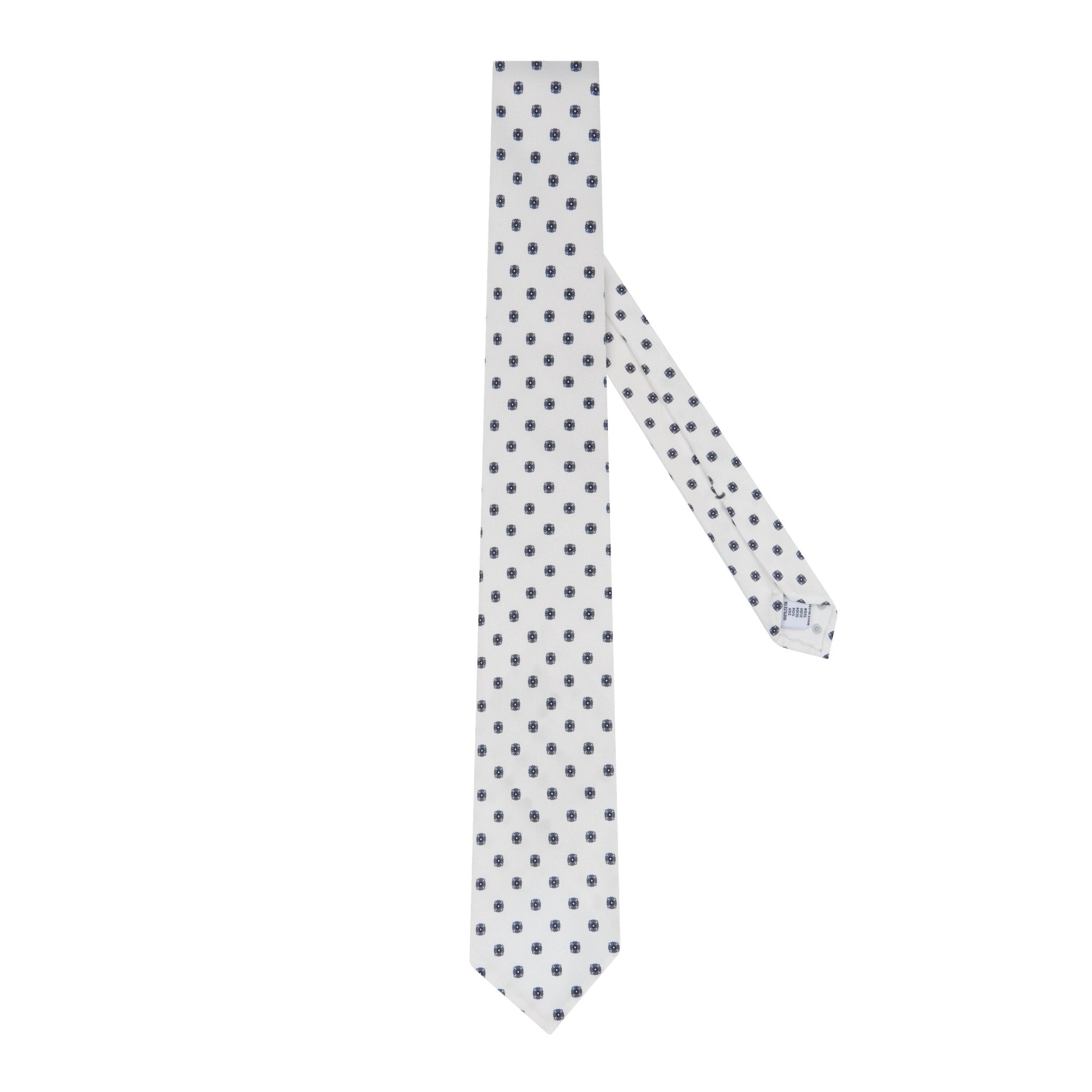 5 - Fold tie with floral print in pure silk - Christian Weilert