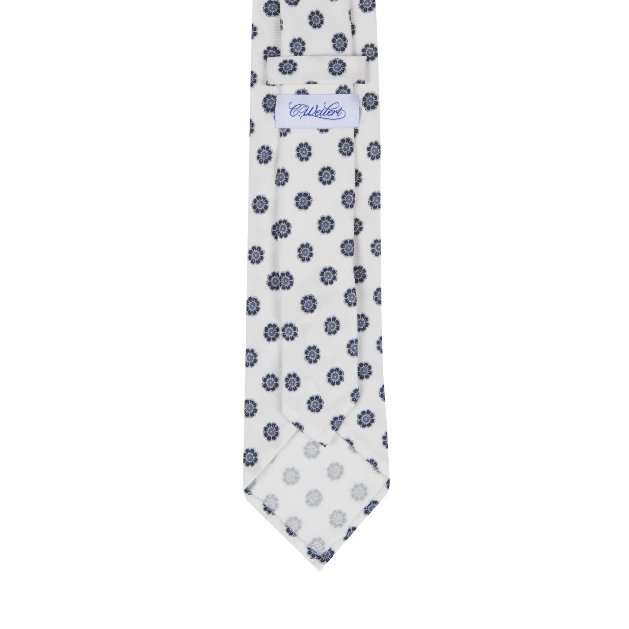 5 - Fold tie with floral print in pure silk - Christian Weilert