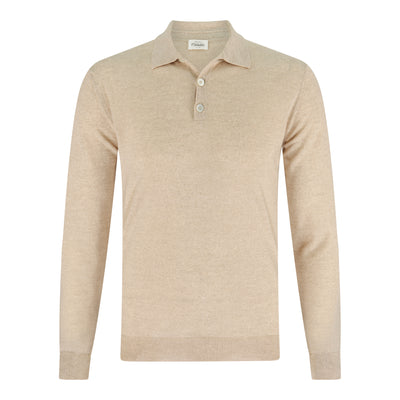 Longsleeve Polo Beige