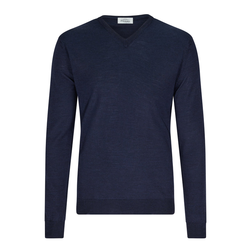 V-Ausschnitt Pullover Dunkelblau