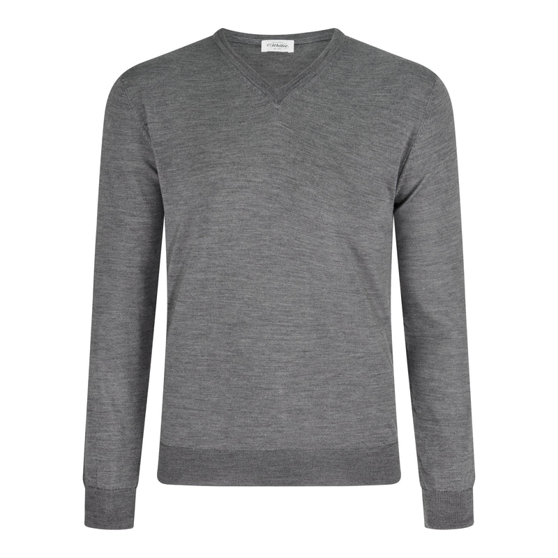 V-Ausschnitt Pullover Grau