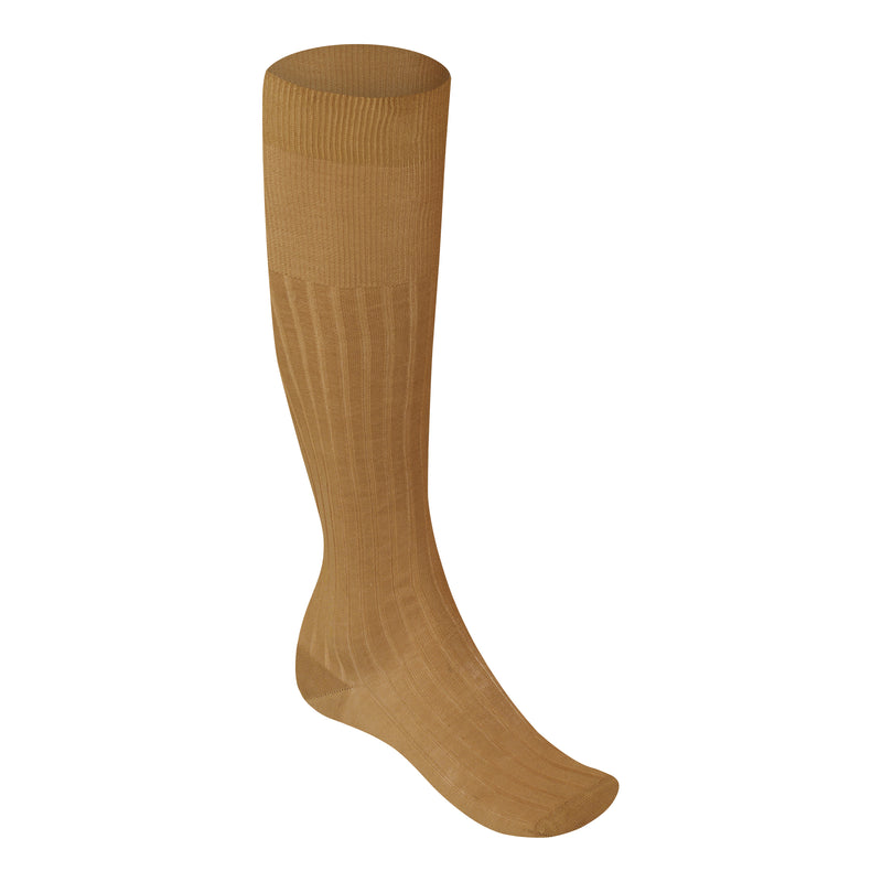 Kniestrumpf | Baumwolle | Beige