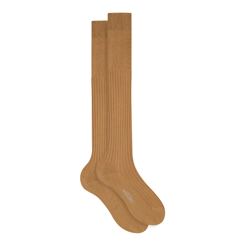Kniestrumpf | Baumwolle | Beige