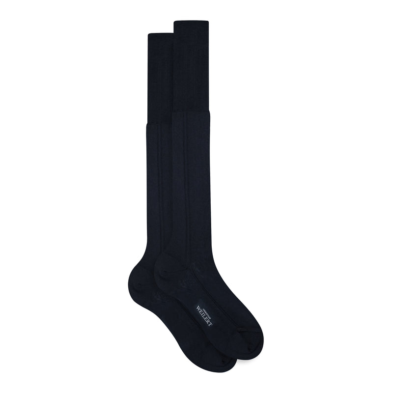 Kniestrumpf | Seide | Blau