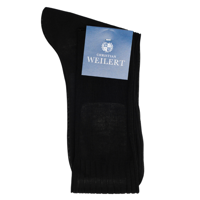 Kniestrumpf | Baumwolle | Schwarz