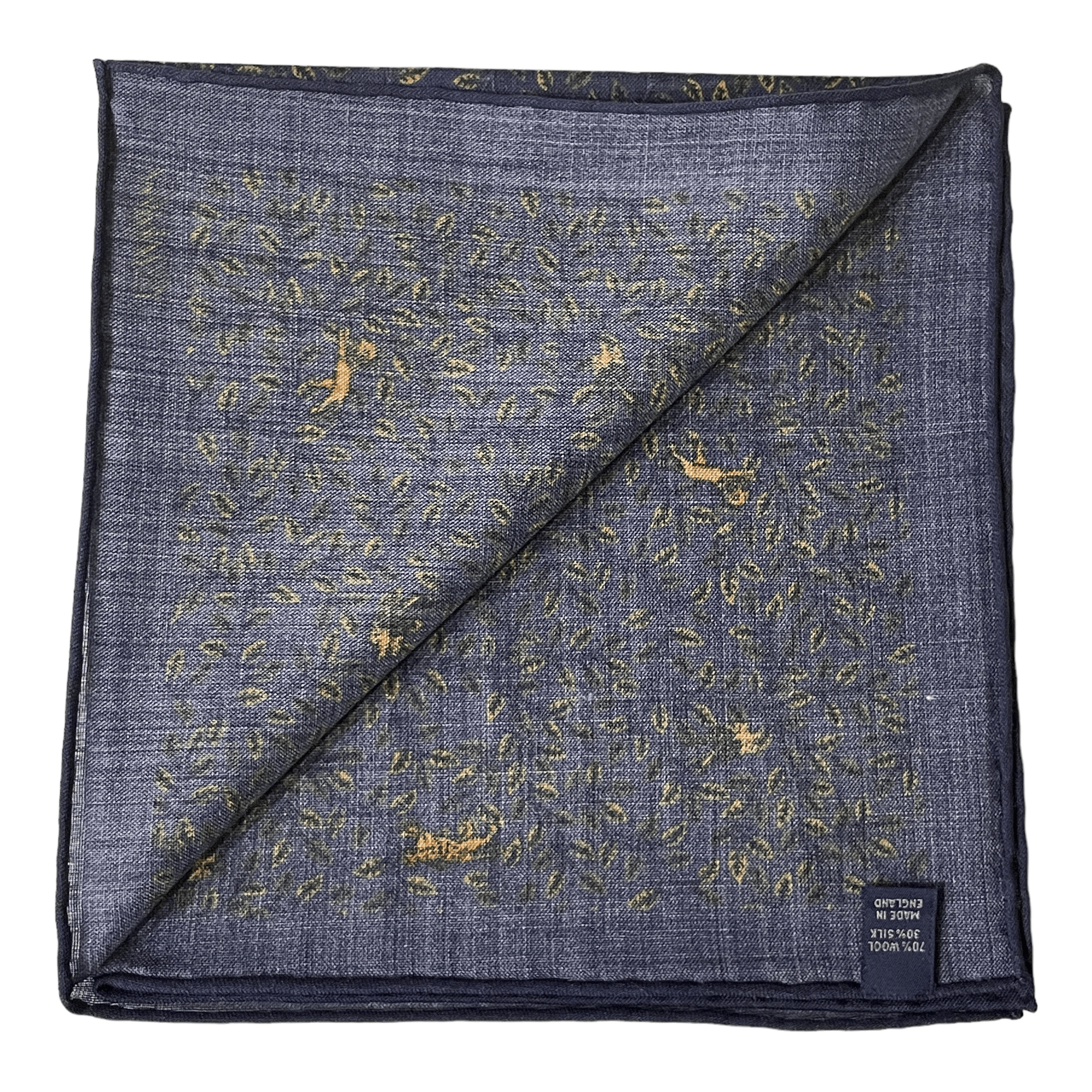 Handkerchief with African animals in dark blue made of wool/silk - Christian Weilert