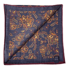 Handkerchief with large floral print in dark blue wool/silk - Christian Weilert