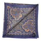 Handkerchief with large paisley in dark blue made of wool/silk - Christian Weilert