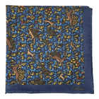 Handkerchief with forest animals in dark blue wool/silk - Christian Weilert