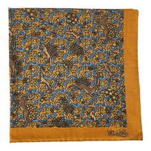 Handkerchief with forest animals in rust made of wool/silk - Christian Weilert