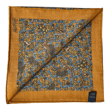 Handkerchief with forest animals in rust made of wool/silk - Christian Weilert