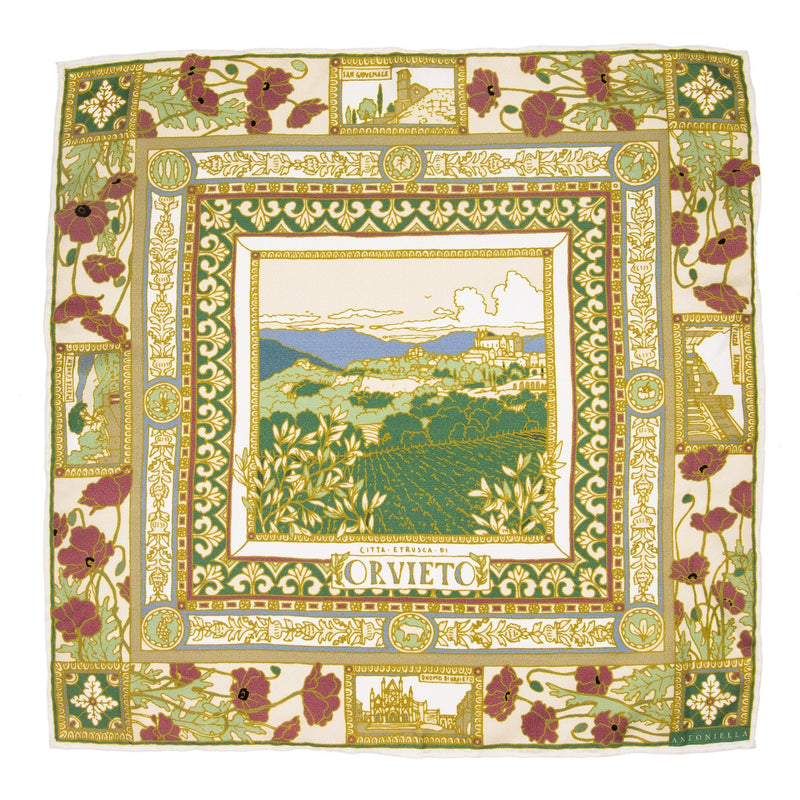 Orvieto in Rose" pocket square made of pure silk - Christian Weilert