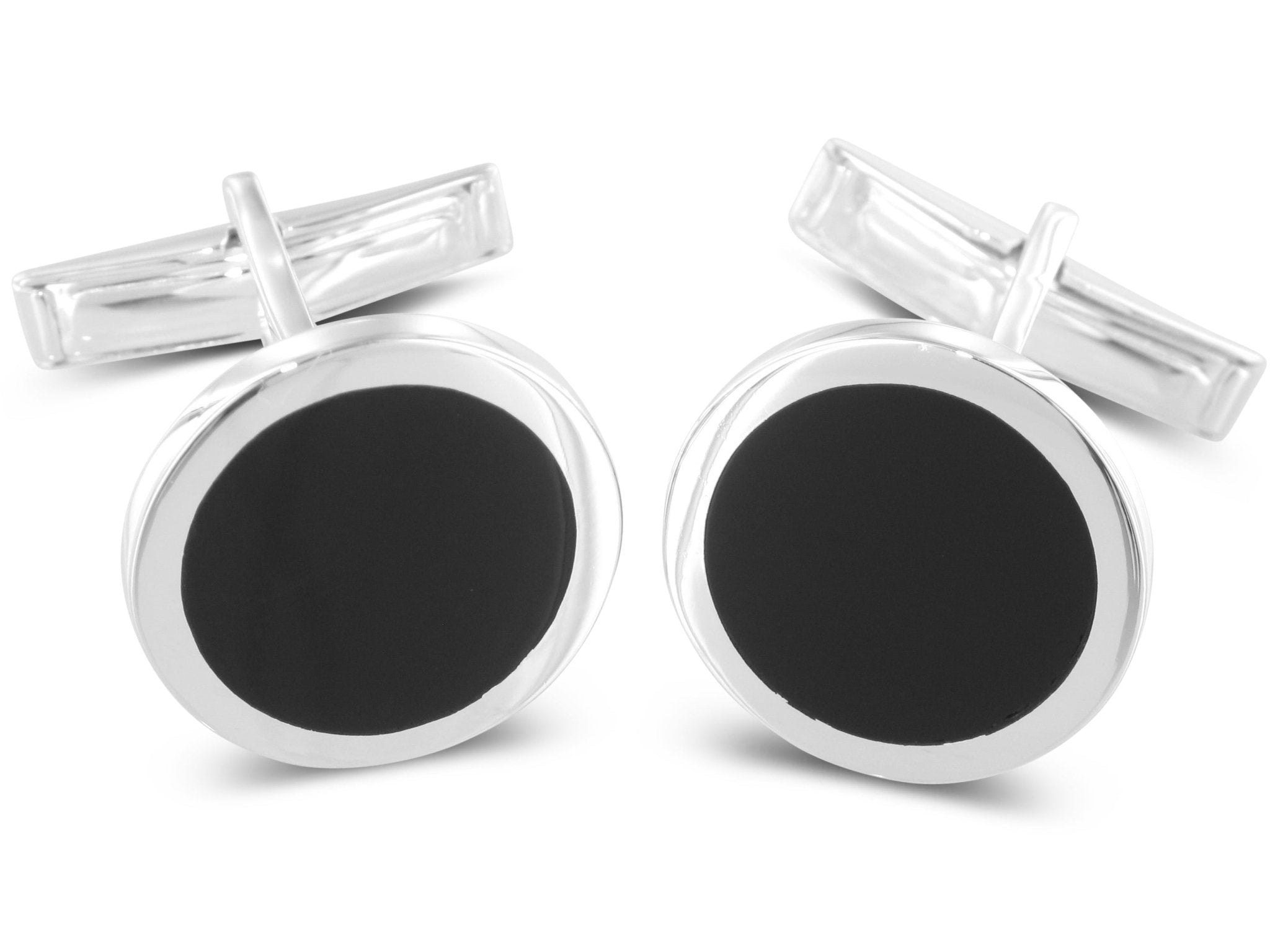 Cufflinks with round onyx application - Christian Weilert