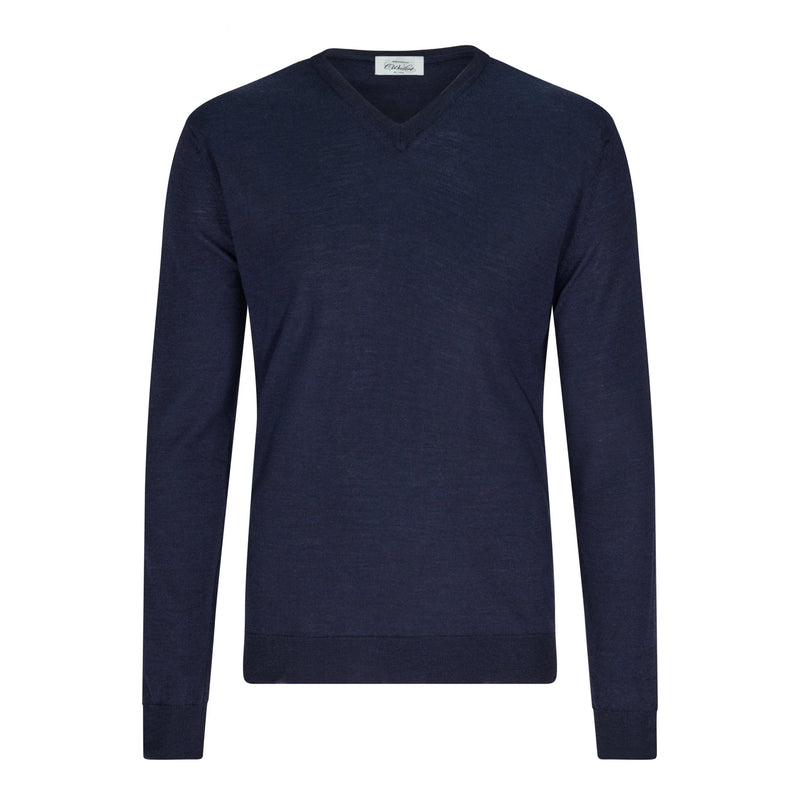 V - neck sweater dark blue - Christian Weilert