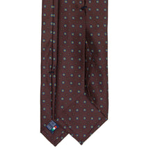 Braune Seidenkrawatte mit kleinen Blumenmuster