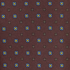 Braune Seidenkrawatte mit kleinen Blumenmuster