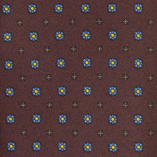 Braune Seidenkrawatte mit kleinen Blumenmuster